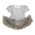 Baby Girls Gray Chevron Tutu Short Sleeve Bodysuit 9-24M - SophiasStyle.com